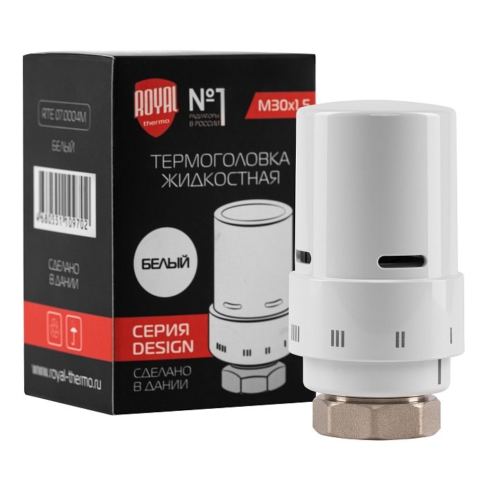 Термоголовка жидкостная Royal Thermo Design М30х1,5 (белый) 