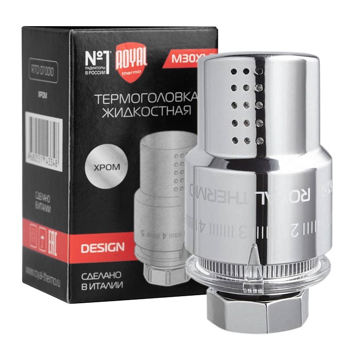 Термоголовка жидкостная Royal Thermo Design М30х1,5 (хром)